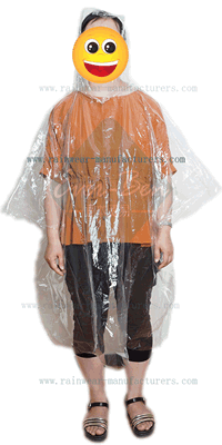 disposable clear poncho-PE raincape